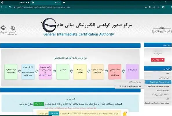 آموزش قدم به قدم دریافت امضای الکترونیکی CSR